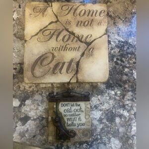 Rustic Cat-Themed Wall Decor